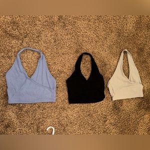Shein Halter Tops! Blue, black, and light green!